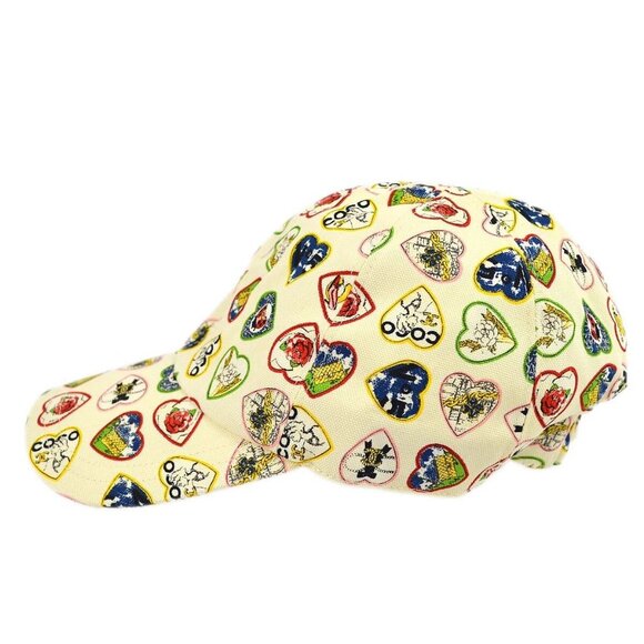 Chanel Ivory Canvas Valentine Cap Hat Small Good - Picture 11 of 12